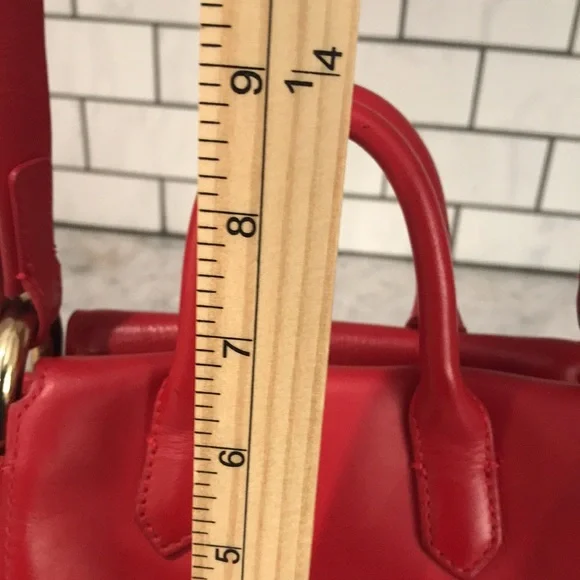 J Crew Crossbody Purse Womens Red Harper Leather Shoulder Bag Classic Bohemian - Picture 10 of 12